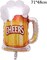 5 PCS Happy Birthday Beer Mug Cheers Five-pointed Star Foil Balloons for Birthday Party